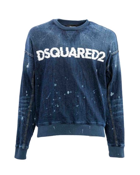 Shop DSQUARED2  Sweatshirt: Dsquared2 Cyprus fit shirt.
Crew neck.
Lettering printed on the front.
Regular fit.
Ribbed edges.
Used wash with wear and stained effect.
Composition: 98% Cotton 2% Elastane.
Made in Italy.
?. S74DM0807 S30805-470